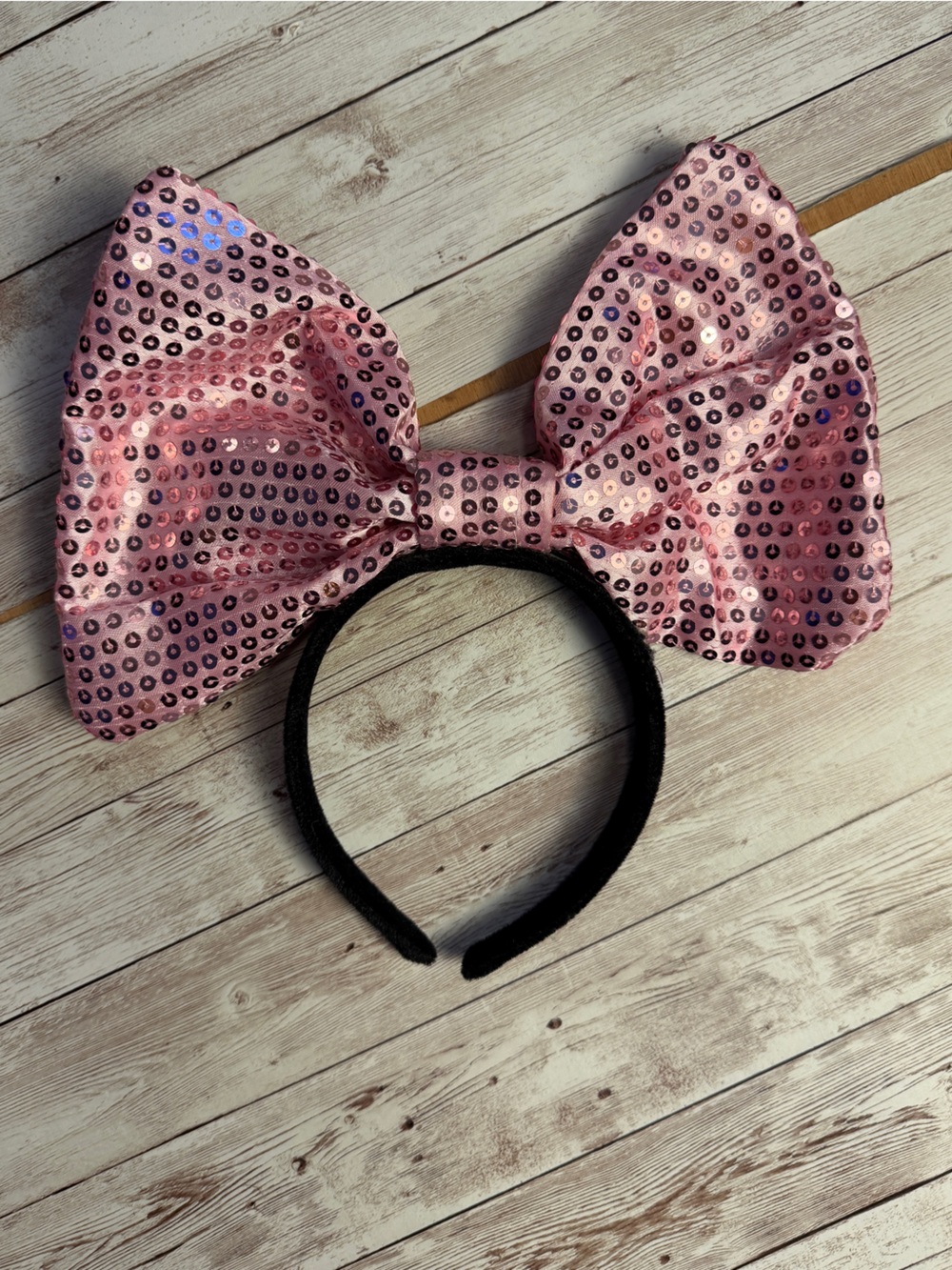 Pink Sequin Bow Headband - Brand